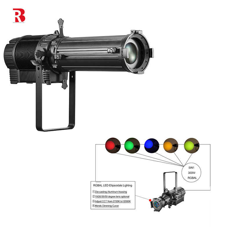 200W/300W DMX LED stage lighting Ellipsoidal 500HZ-25000HZ Opsional