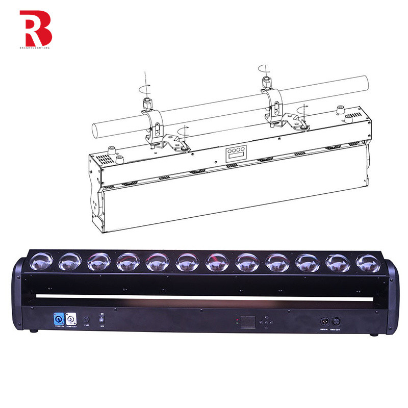 Indoor LED Pixel Beam Bar 12pcs 30W RGBWW 4-In-1 LED Wash Stage Light Untuk Klub