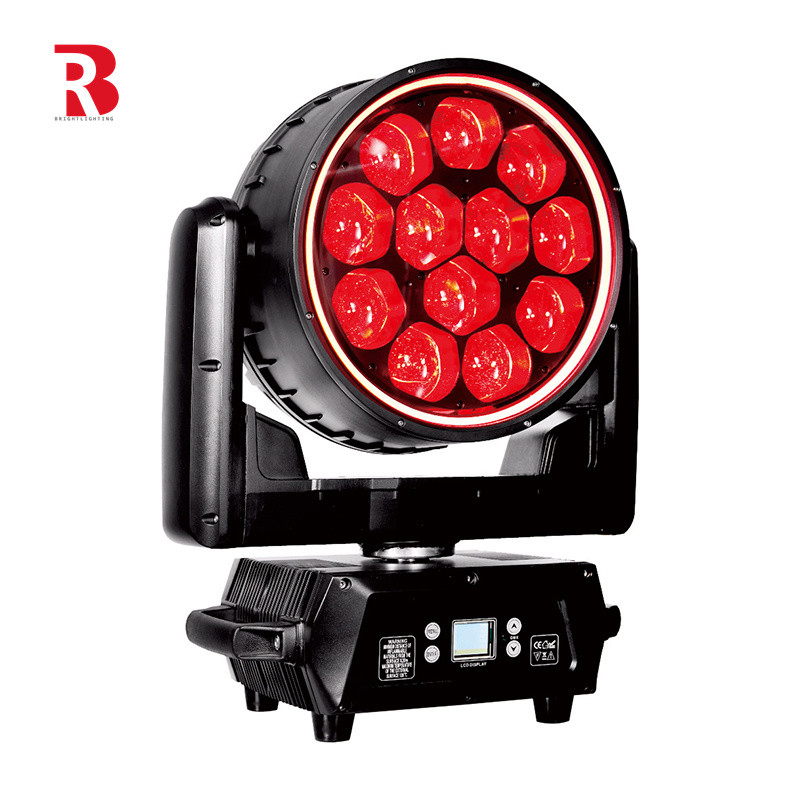 LED Efek Pindah Kepala Beeye Stage 12pcs 40W RGBW Dj Bar Disco Zoom Wash Light