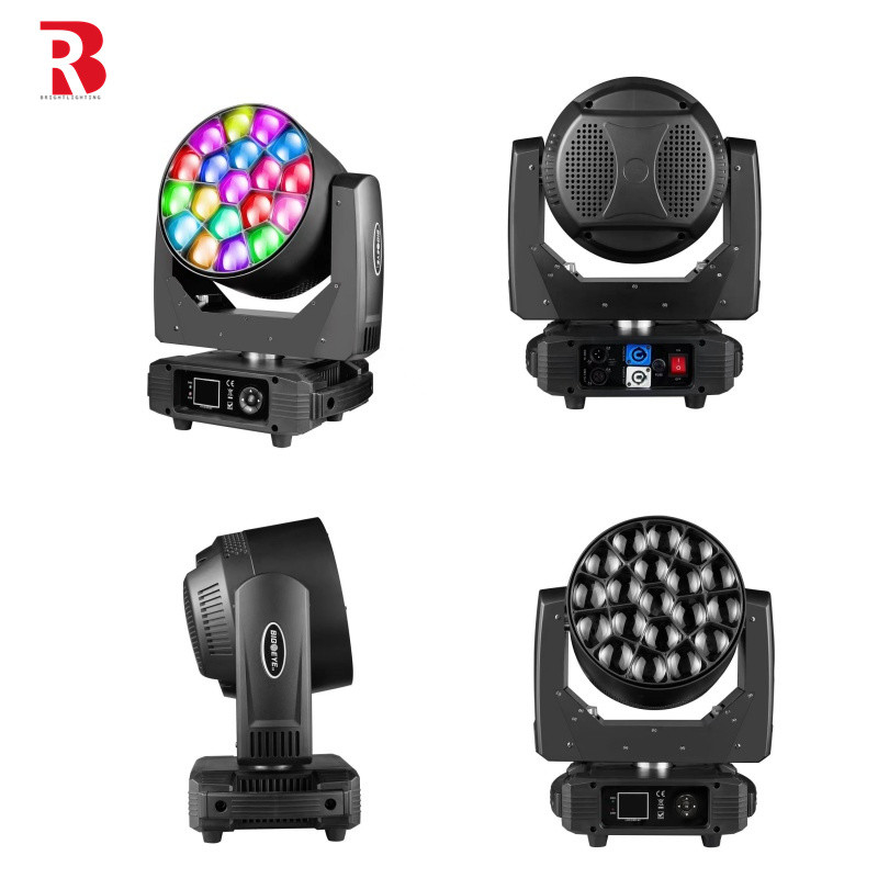 19 Piece 15W Moving Head Stage Light Untuk Efek Pencahayaan Dinamis Dalam Hitam