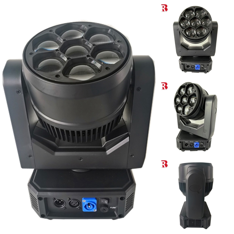 Beeye Stage DMX LED Moving Head 7pcs 40W RGBW 4-In-1 Zoom Wash Light Untuk Pesta