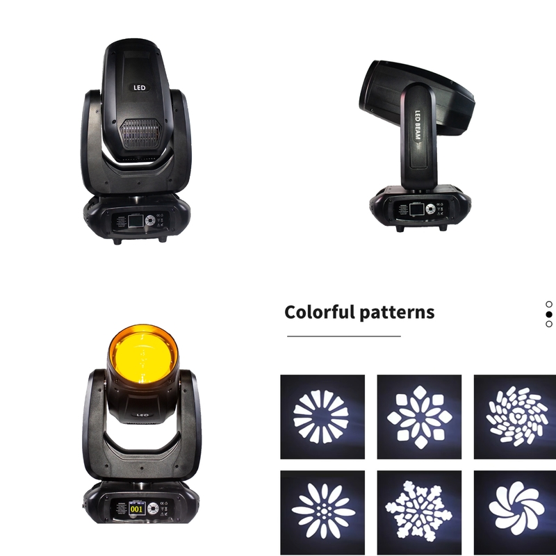 DMX512 LED 200w Indoor Beam Moving Head Wash DJ Stage Light Untuk Klub Malam