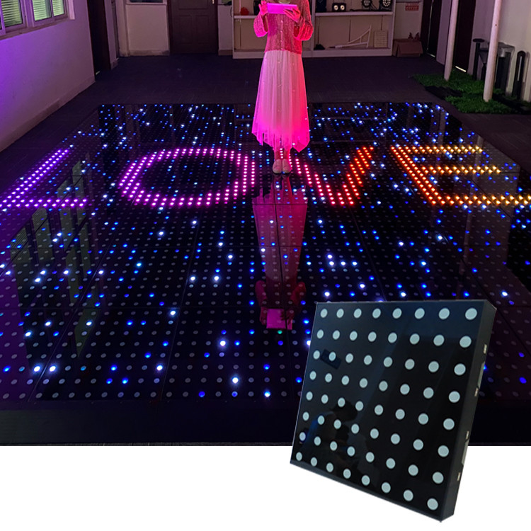 Lampu panggung lantai dansa bertemperan Panel kaca Cahaya 3D magnetik