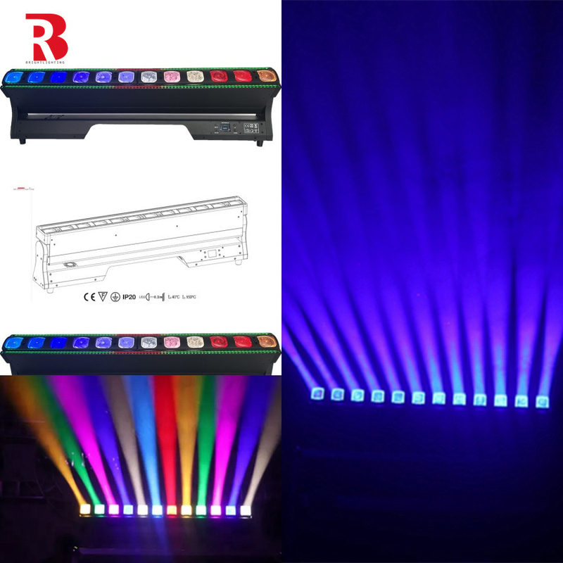 RGBW 4in1 12*40W DMX Pixel Bar Beam Zoom Wall Wash LED Lampu Kepala Bergerak