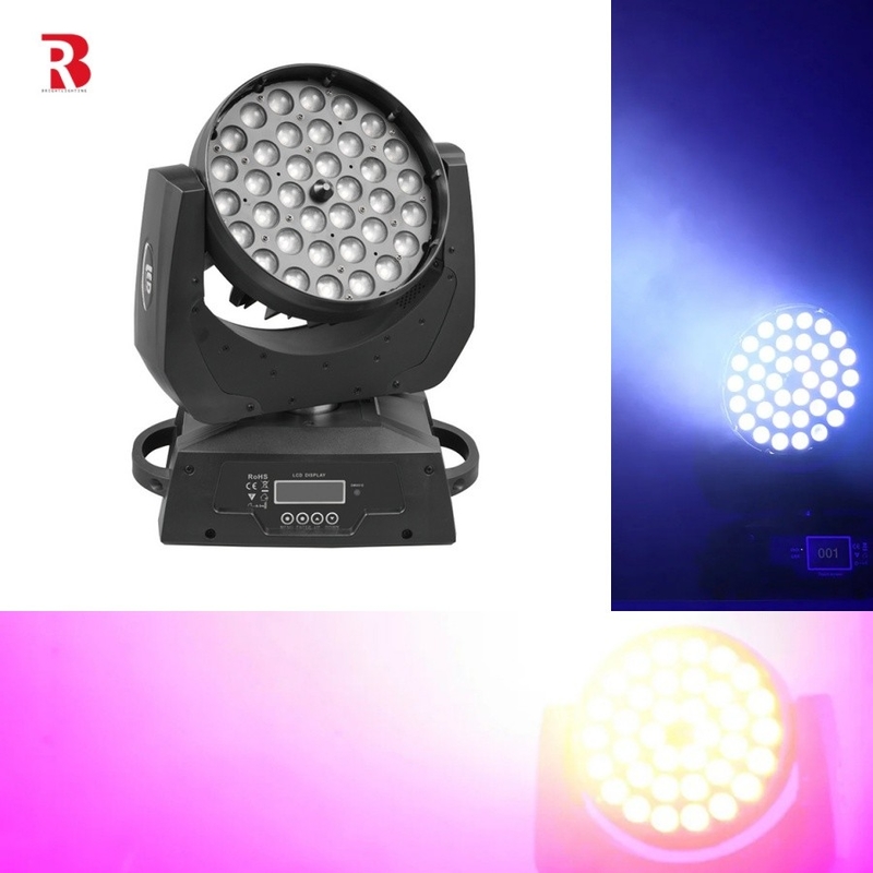 36pcs X 10w Rgbw 4in1 Zoom Led Moving Head Wash Light Acara Pernikahan Peralatan pencahayaan panggung