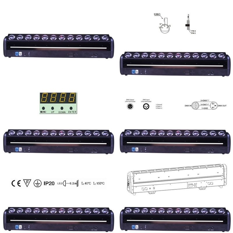 12x30W 4-In-1 RGBW LED Beam Bar Moving Head Beam Laser Stage Lampu Untuk Acara