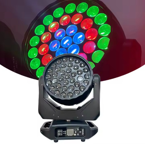 Outdoor DMX512 37*15W RGBW LED Moving Head Stage Light Dengan Sistem Pendingin Lanjutan